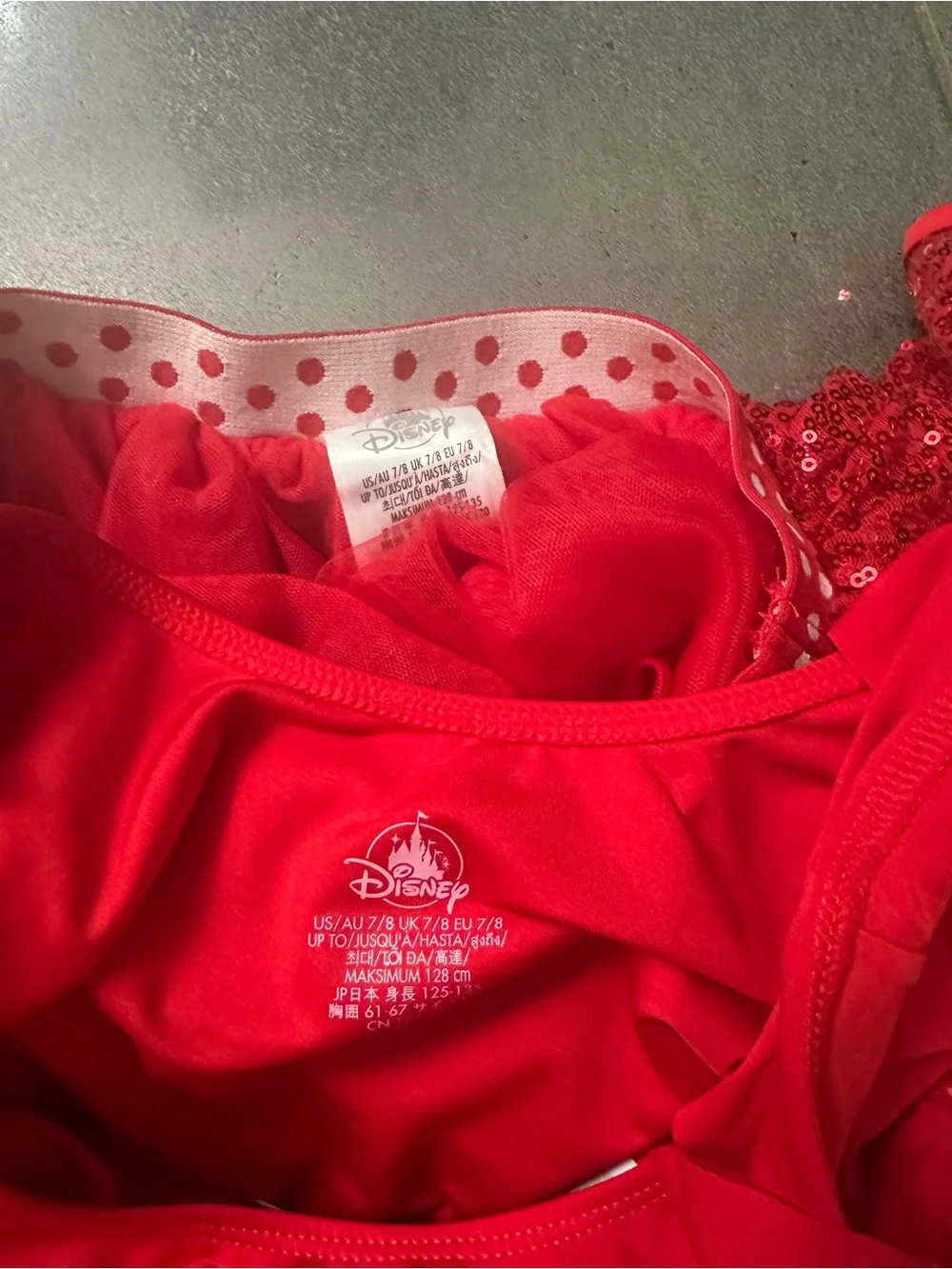 Disney New 7/8 Minnie Mouse Leotard and Tutu Set Girls – Red